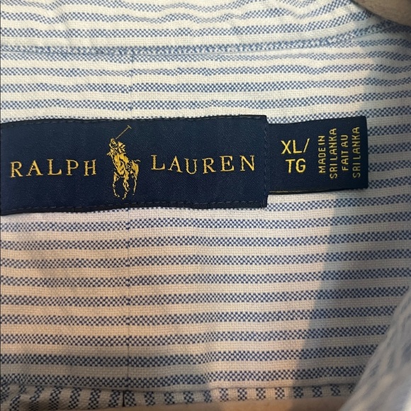 EUC RALPH LAUREN STRIPED BUTTON DOWN 🐎, size x-large - Picture 3 of 4
